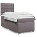 Pat box spring cu saltea, gri, 90x190 cm, piele ecologică - WALTI WALTI