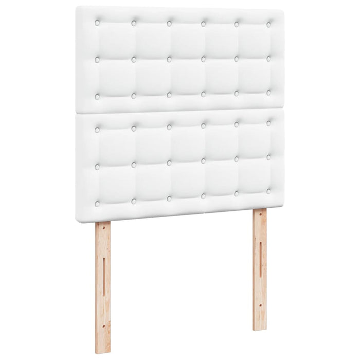 Pat box spring cu saltea, alb, 90x200 cm, piele ecologică - WALTI WALTI