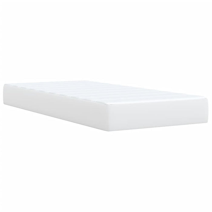 Pat box spring cu saltea, alb, 90x200 cm, piele ecologică - WALTI WALTI