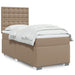 Pat box spring cu saltea, cappuccino, 90x200 cm piele ecologică - WALTI WALTI