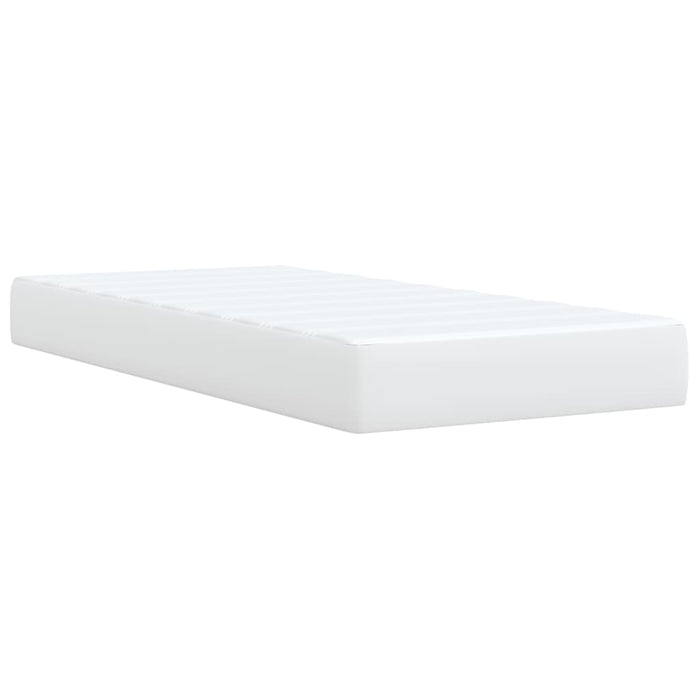 Pat box spring cu saltea, alb, 100x200 cm, piele ecologică - WALTI WALTI