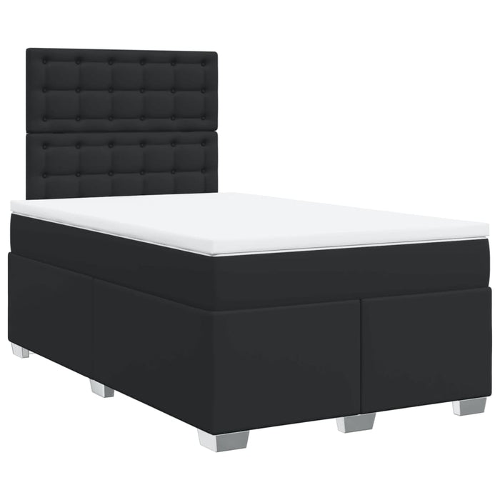 Pat box spring cu saltea, negru, 120x190 cm, piele ecologică - WALTI WALTI