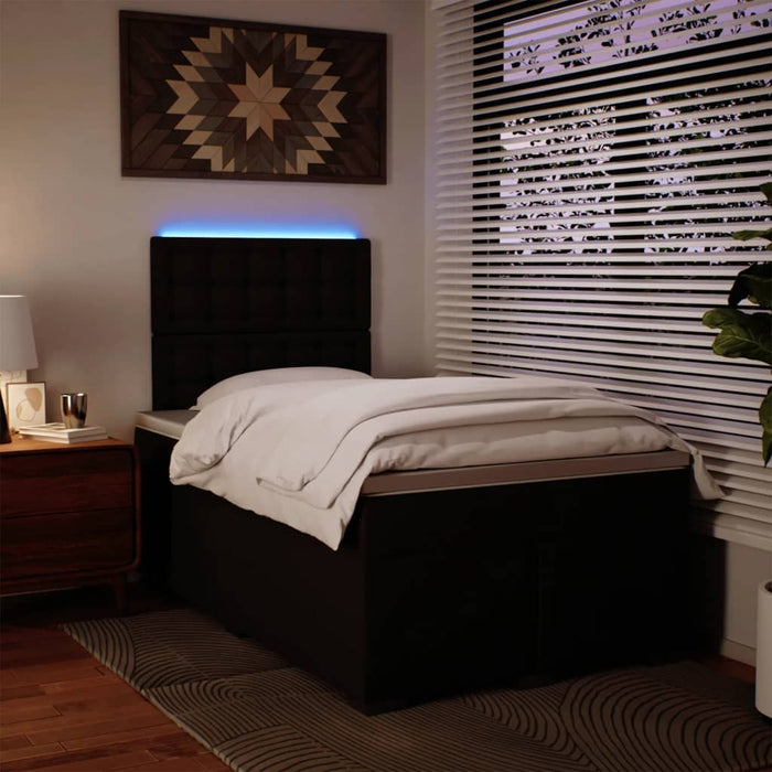 Pat box spring cu saltea, negru, 120x190 cm, piele ecologică - WALTI WALTI