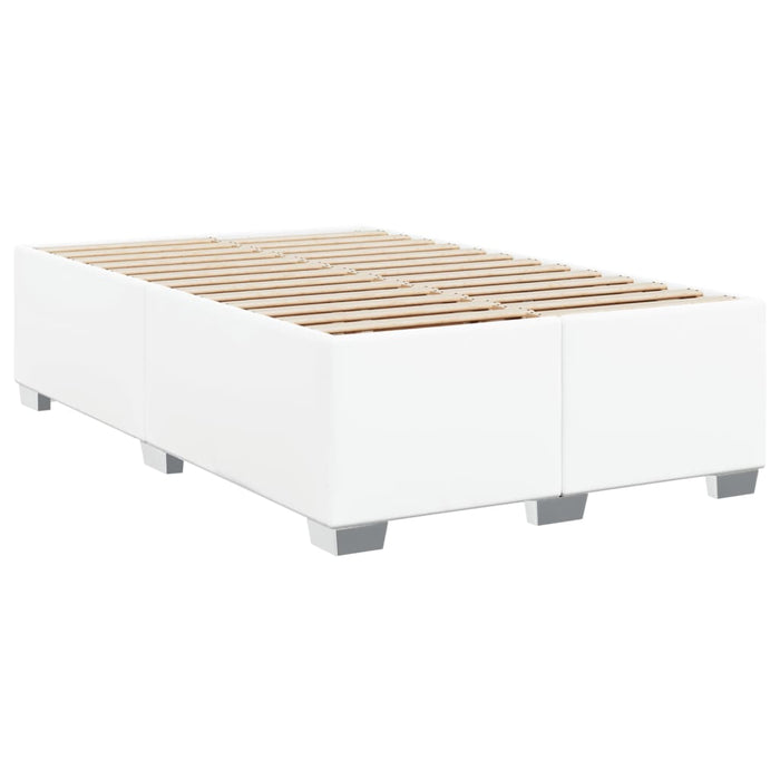 Pat box spring cu saltea, alb, 120x190 cm, piele ecologică - WALTI WALTI