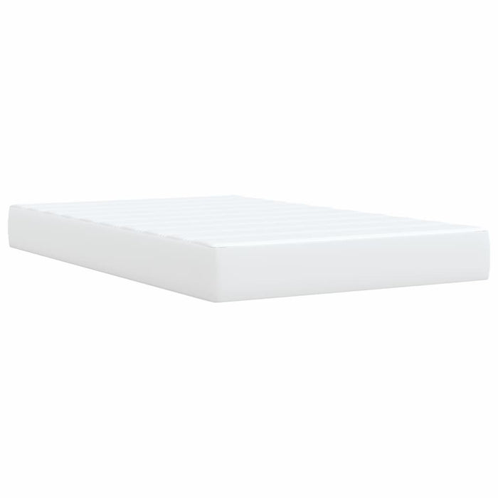 Pat box spring cu saltea, alb, 120x190 cm, piele ecologică - WALTI WALTI