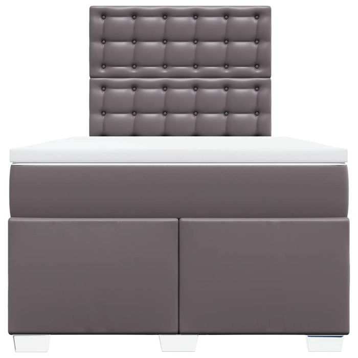 Pat box spring cu saltea, gri, 120x190 cm, piele ecologică - WALTI WALTI