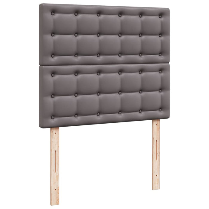 Pat box spring cu saltea, gri, 120x190 cm, piele ecologică - WALTI WALTI
