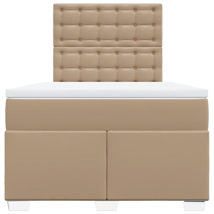 Pat box spring cu saltea, cappuccino, 120x190cm piele ecologică - WALTI WALTI