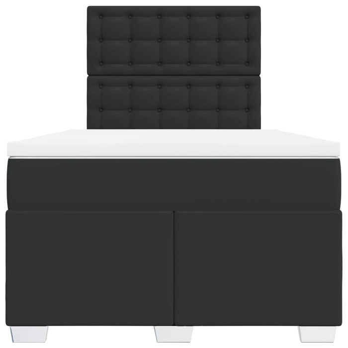 Pat continental cu saltea, negru, 120x200 cm, piele ecologică - WALTI WALTI