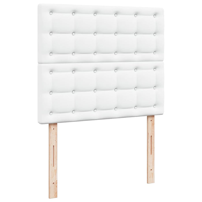 Pat box spring cu saltea, alb, 120x200 cm, piele ecologică - WALTI WALTI