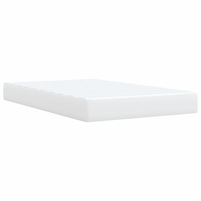 Pat box spring cu saltea, alb, 120x200 cm, piele ecologică - WALTI WALTI