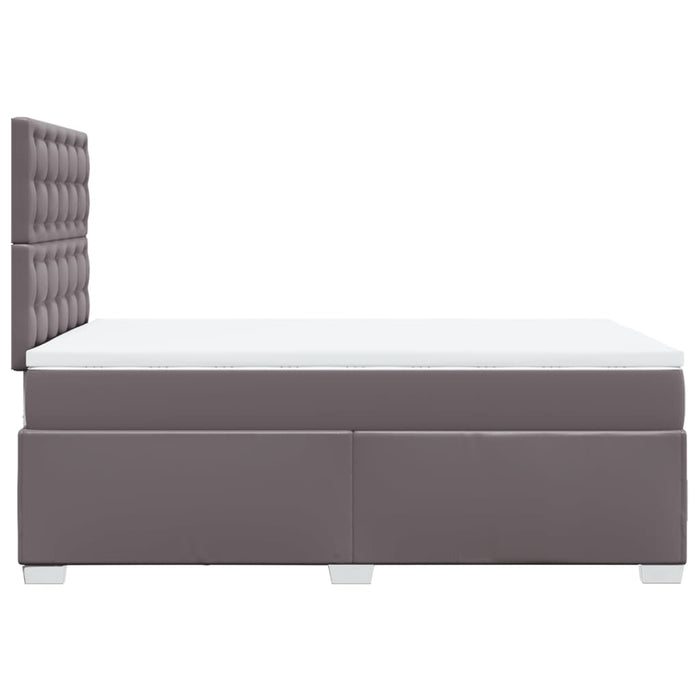 Pat box spring cu saltea, gri, 120x200 cm, piele ecologică - WALTI WALTI