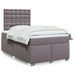 Pat box spring cu saltea, gri, 120x200 cm, piele ecologică - WALTI WALTI