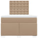 Pat box spring cu saltea, cappuccino, 120x200cm piele ecologică - WALTI WALTI