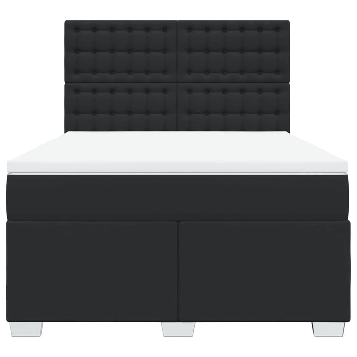 Pat box spring cu saltea, negru, 140x190 cm, piele ecologică - WALTI WALTI