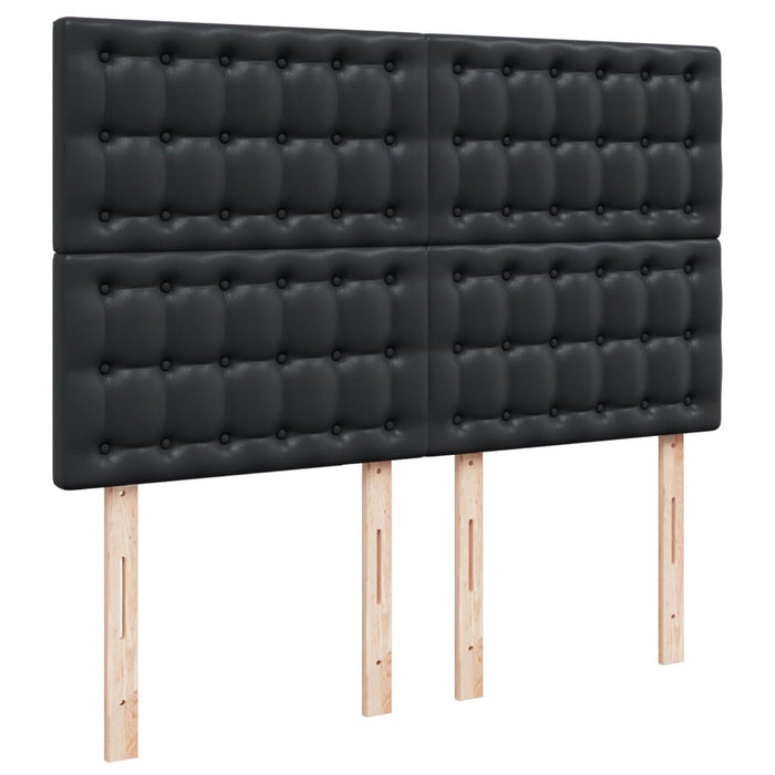 Pat box spring cu saltea, negru, 140x190 cm, piele ecologică - WALTI WALTI