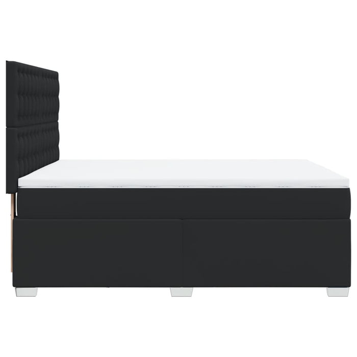 Pat box spring cu saltea, negru, 140x190 cm, piele ecologică - WALTI WALTI