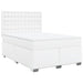 Pat box spring cu saltea, alb, 140x190 cm, piele ecologică - WALTI WALTI