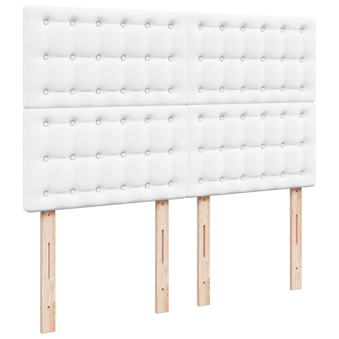 Pat box spring cu saltea, alb, 140x190 cm, piele ecologică - WALTI WALTI