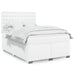 Pat box spring cu saltea, alb, 140x190 cm, piele ecologică - WALTI WALTI