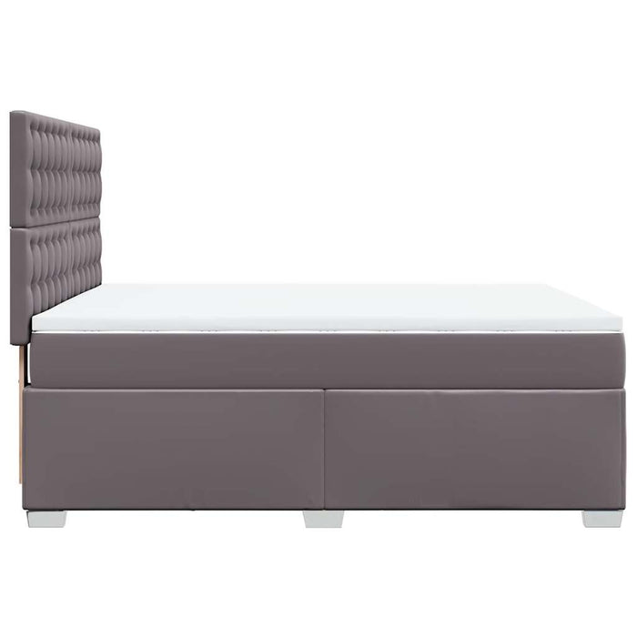 Pat box spring cu saltea, gri, 140x190 cm, piele ecologică - WALTI WALTI