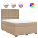 Pat box spring cu saltea, cappuccino, 140x190cm piele ecologică - WALTI WALTI