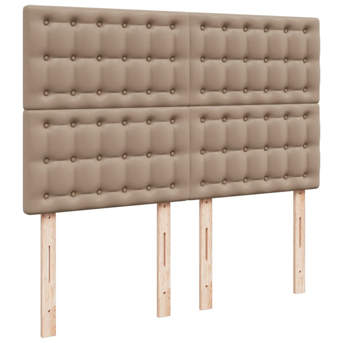 Pat box spring cu saltea, cappuccino, 140x190cm piele ecologică - WALTI WALTI