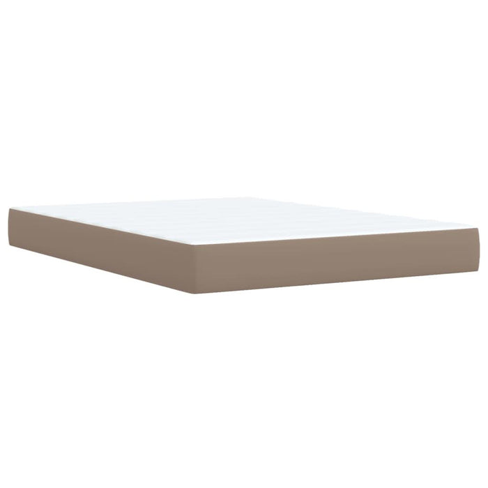 Pat box spring cu saltea, cappuccino, 140x190cm piele ecologică - WALTI WALTI