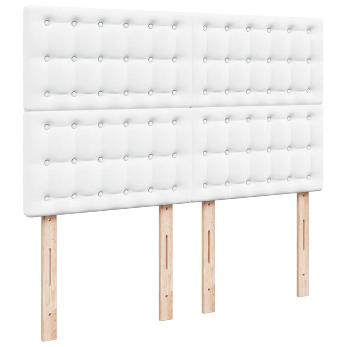 Pat box spring cu saltea, alb, 140x200 cm, piele ecologică - WALTI WALTI