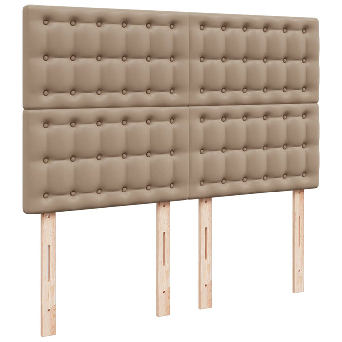Pat box spring cu saltea, cappuccino, 140x200cm piele ecologică - WALTI WALTI