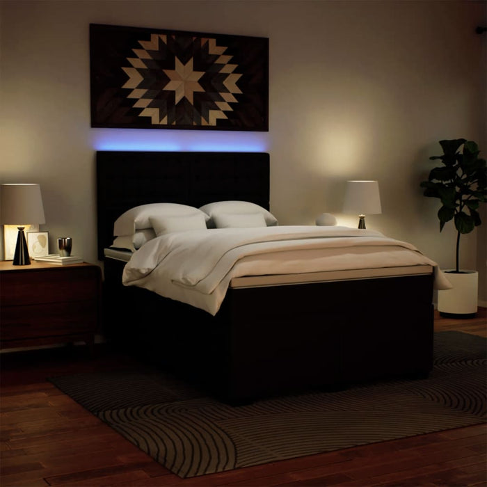 Pat box spring cu saltea, negru, 160x200 cm, piele ecologică - WALTI WALTI