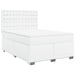 Pat box spring cu saltea, alb, 160x200 cm, piele ecologică - WALTI WALTI