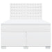 Pat box spring cu saltea, alb, 160x200 cm, piele ecologică - WALTI WALTI