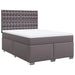 Pat box spring cu saltea, gri, 160x200 cm, piele ecologică - WALTI WALTI