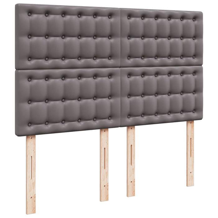 Pat box spring cu saltea, gri, 160x200 cm, piele ecologică - WALTI WALTI