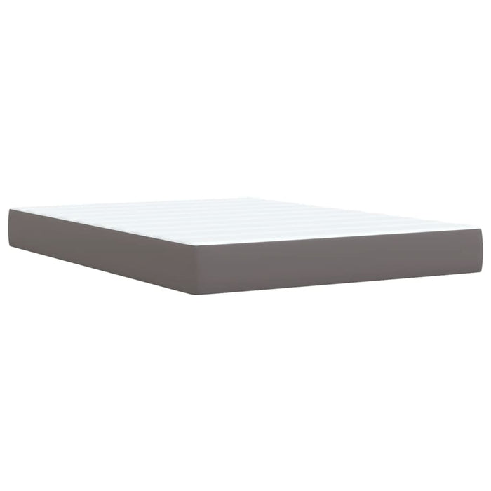 Pat box spring cu saltea, gri, 160x200 cm, piele ecologică - WALTI WALTI