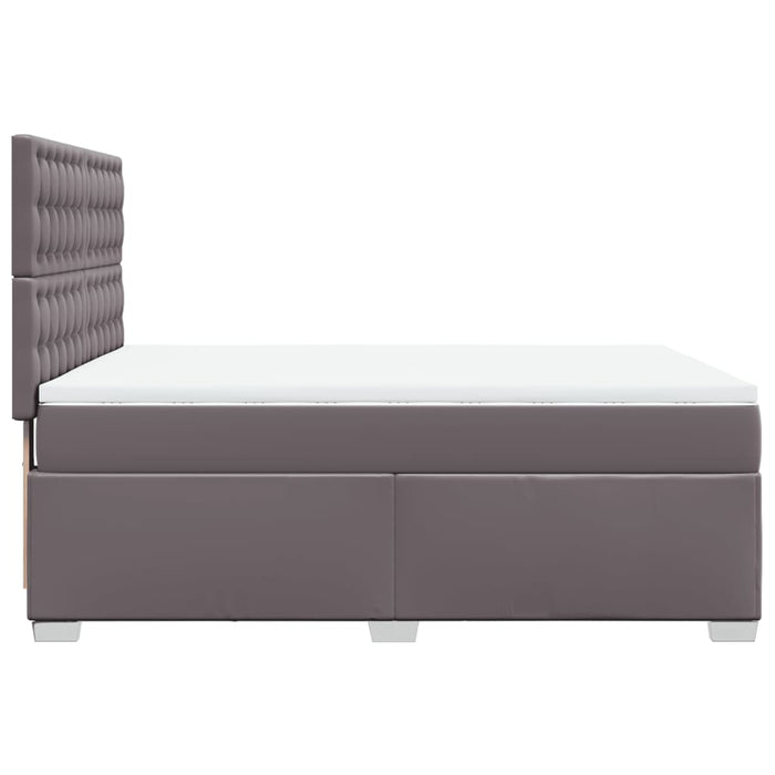 Pat box spring cu saltea, gri, 160x200 cm, piele ecologică - WALTI WALTI