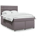 Pat box spring cu saltea, gri, 160x200 cm, piele ecologică - WALTI WALTI