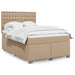Pat box spring cu saltea, cappuccino, 160x200cm piele ecologică - WALTI WALTI