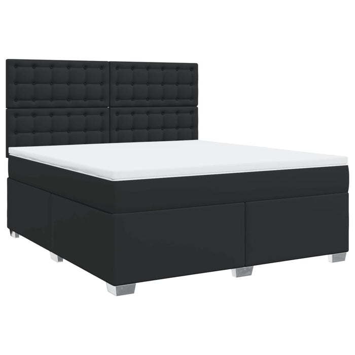 Pat box spring cu saltea, negru, 180x200 cm, piele ecologică - WALTI WALTI