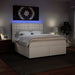 Pat box spring cu saltea, alb, 180x200 cm, piele ecologică - WALTI WALTI