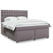 Pat box spring cu saltea, gri, 180x200 cm, piele ecologică - WALTI WALTI