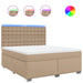 Pat box spring cu saltea, cappuccino, 180x200cm piele ecologică - WALTI WALTI