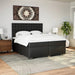 Pat box spring cu saltea, negru, 200x200 cm, piele ecologică - WALTI WALTI