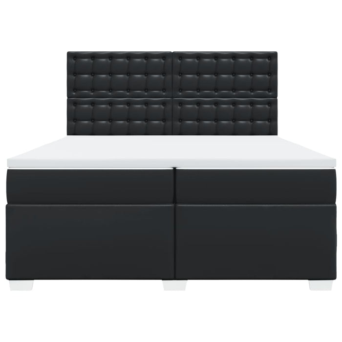 Pat box spring cu saltea, negru, 200x200 cm, piele ecologică - WALTI WALTI