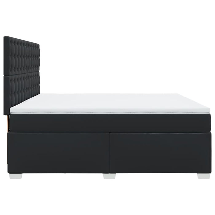 Pat box spring cu saltea, negru, 200x200 cm, piele ecologică - WALTI WALTI