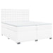 Pat box spring cu saltea, alb, 200x200 cm, piele ecologică - WALTI WALTI