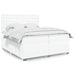 Pat box spring cu saltea, alb, 200x200 cm, piele ecologică - WALTI WALTI