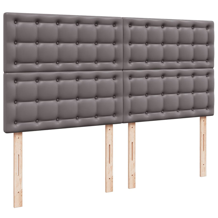 Pat continental cu saltea, gri, 200x200 cm, piele ecologică - WALTI WALTI
