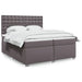 Pat continental cu saltea, gri, 200x200 cm, piele ecologică - WALTI WALTI